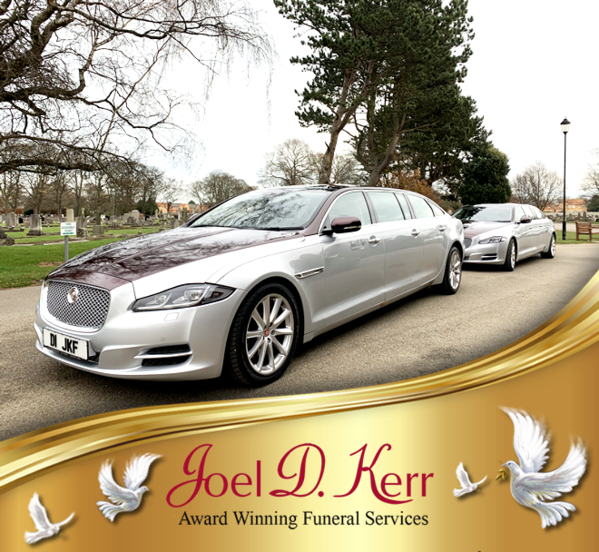 Black luxury funeral limousine